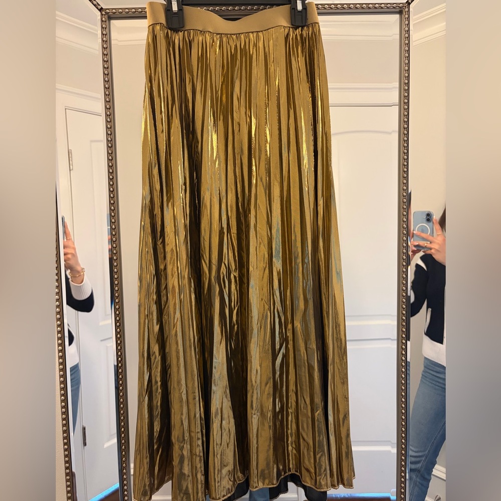 SHEIN Metallic Gold Maxi Skirt